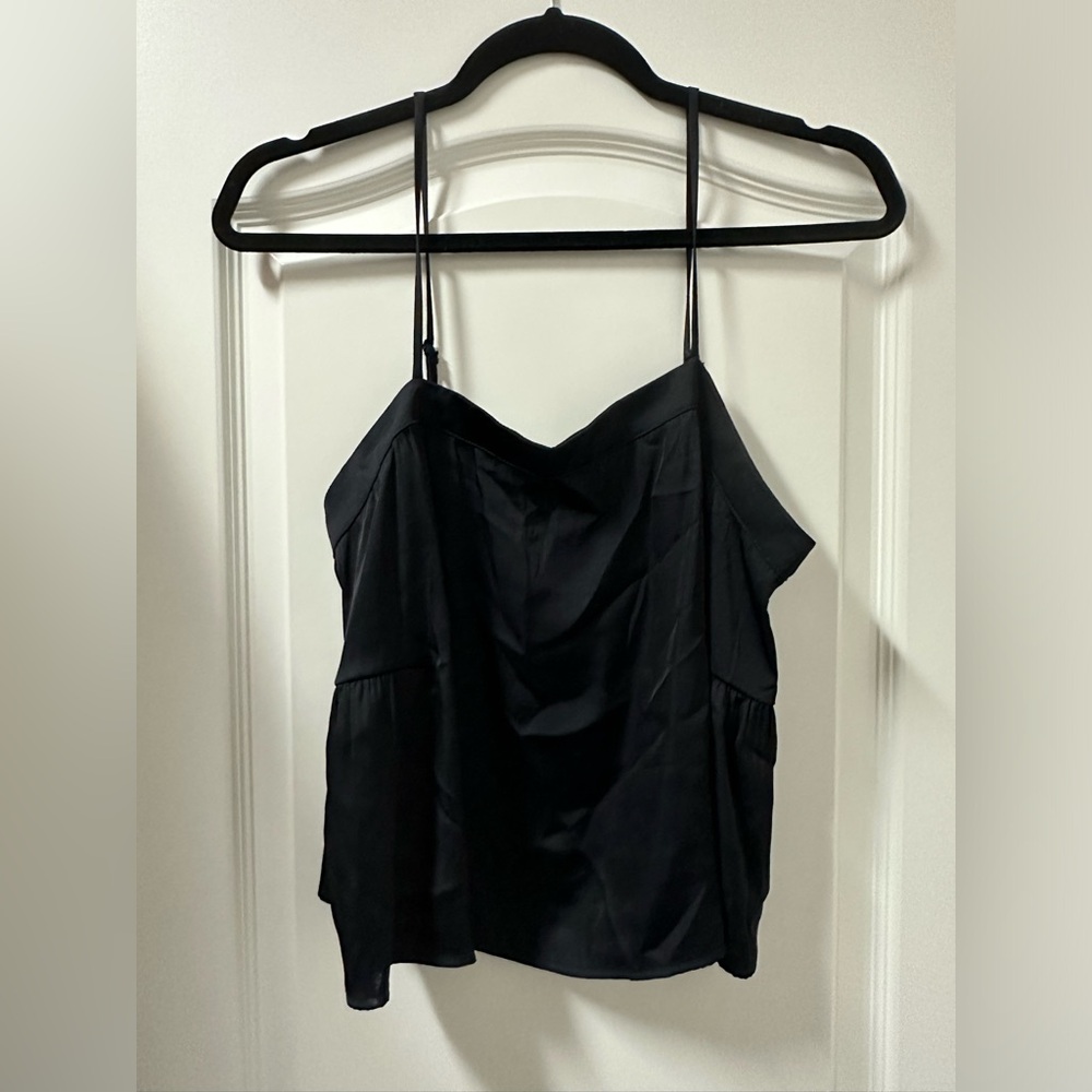 House of Harlow 1960 Black Satin Top Women’s Size medium